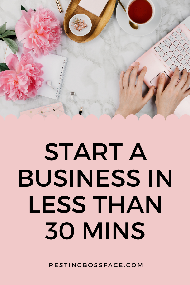 Start a business in less than 30 mins