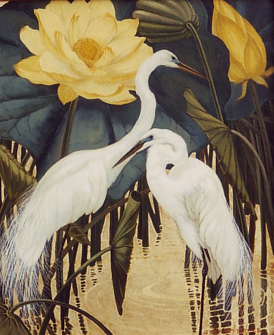 Egrets and Lotus