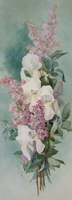 White Iris and Lilacs
