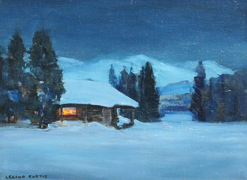 Moonlit Cabin Near Lake Tahoe