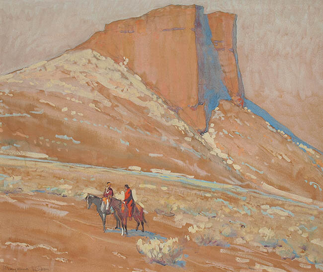 Southwest Landscape with Indians