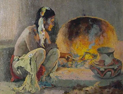 Native American by Firelight
