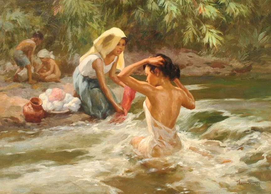 Women Bathing and Washing Clothes