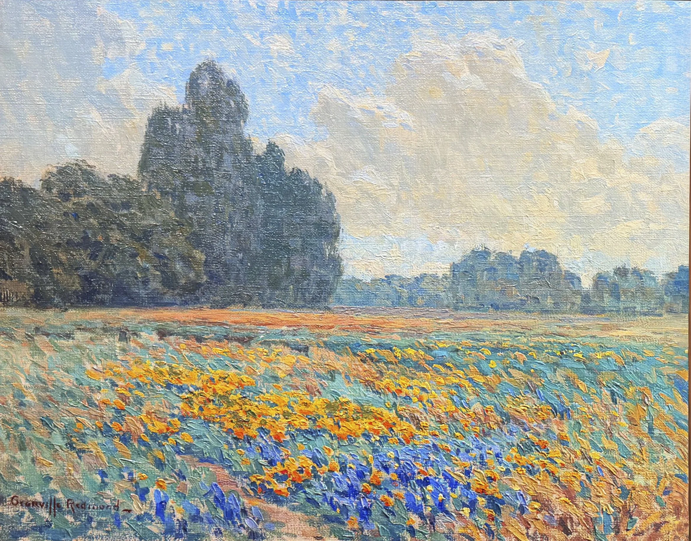 California Landscape with Poppies and Lupine