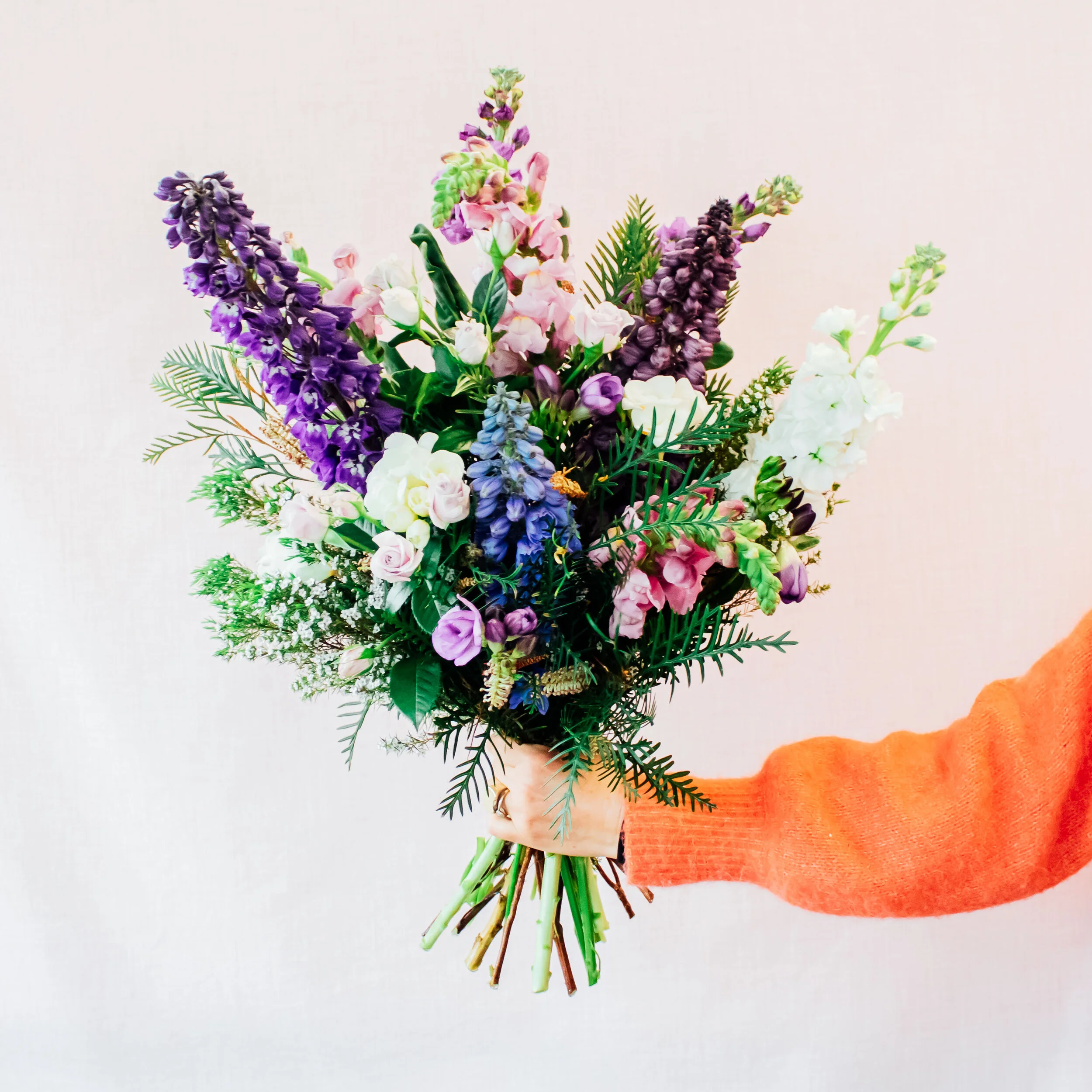 Wild and whimsical flowers - The Bouquet of Blues and Purples from The Wilderness Florist Paraparaumu Beach