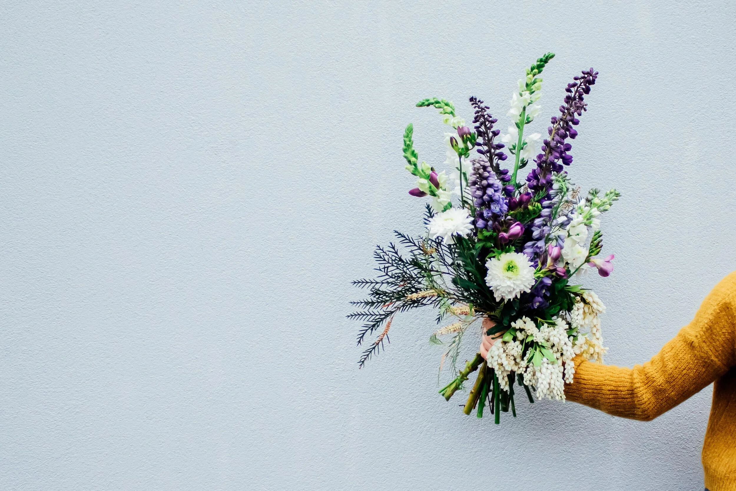 Wild and whimsical flowers - The Bouquet of Blues and Purples from The Wilderness Florist Paraparaumu Beach