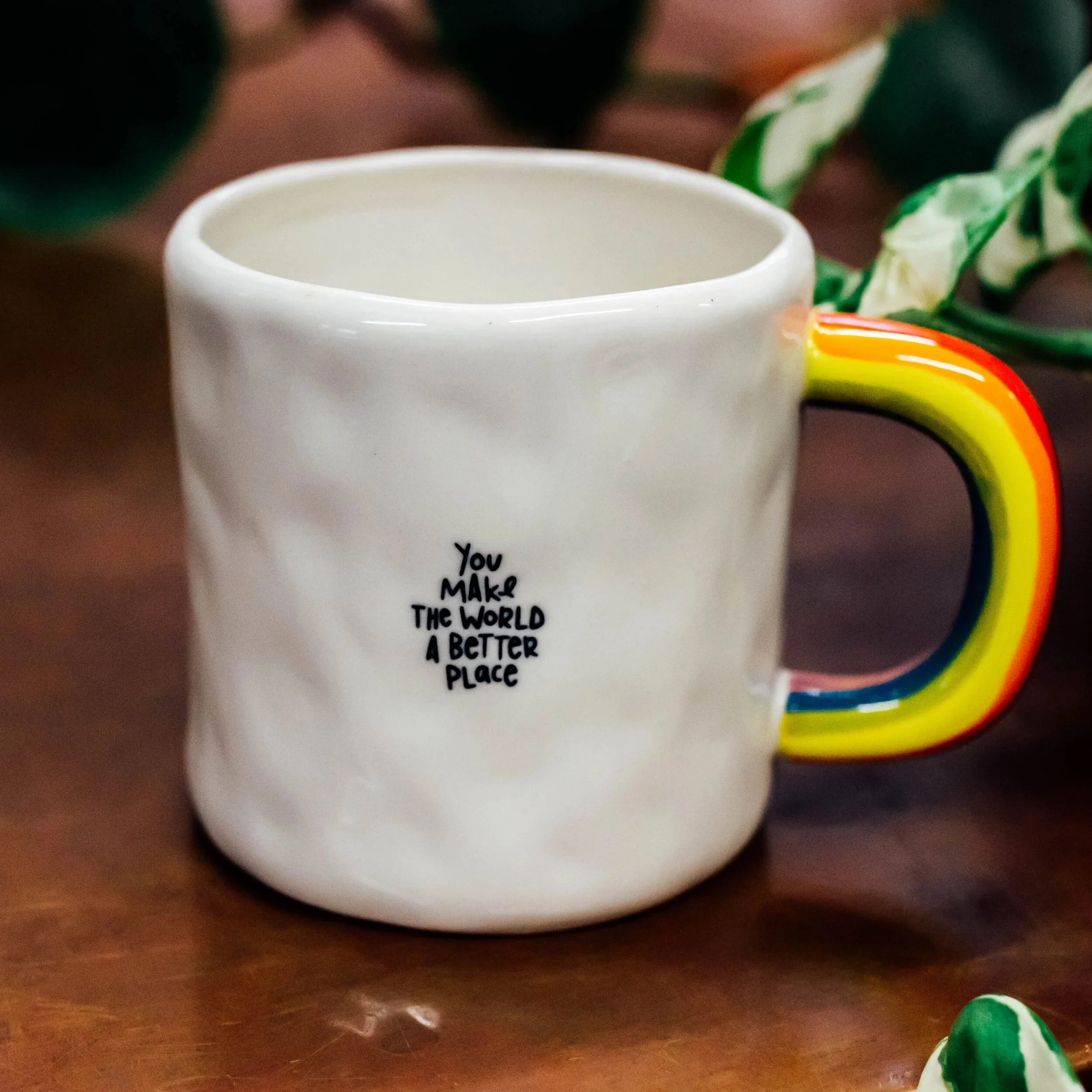 Rainbow Handled Mug