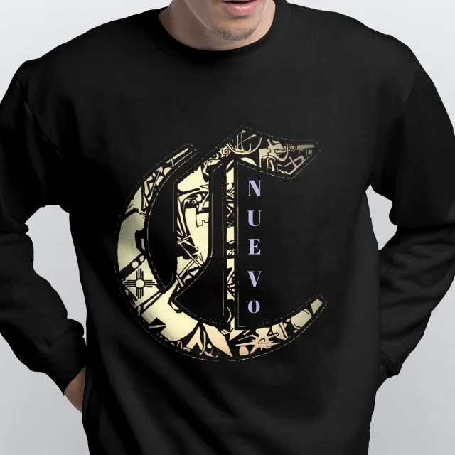 Blk Crew Neck Sweater Gold/Purple Logo