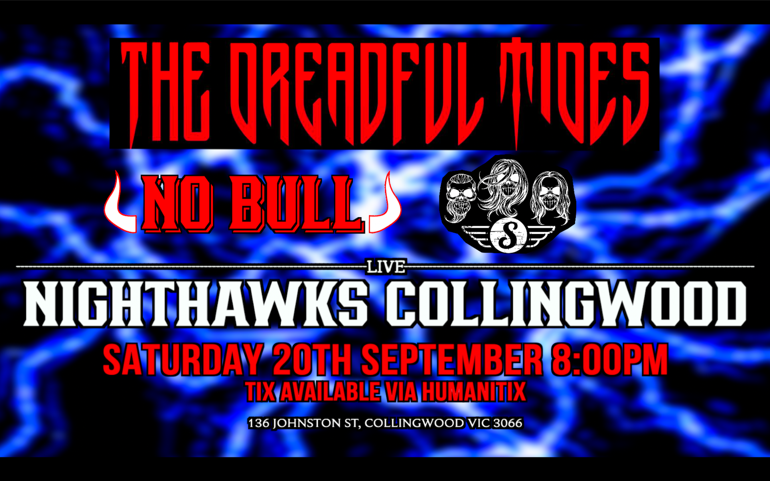 The Dreadful Tides with No Bull & Simple Stone at Nighthawks Collingwood