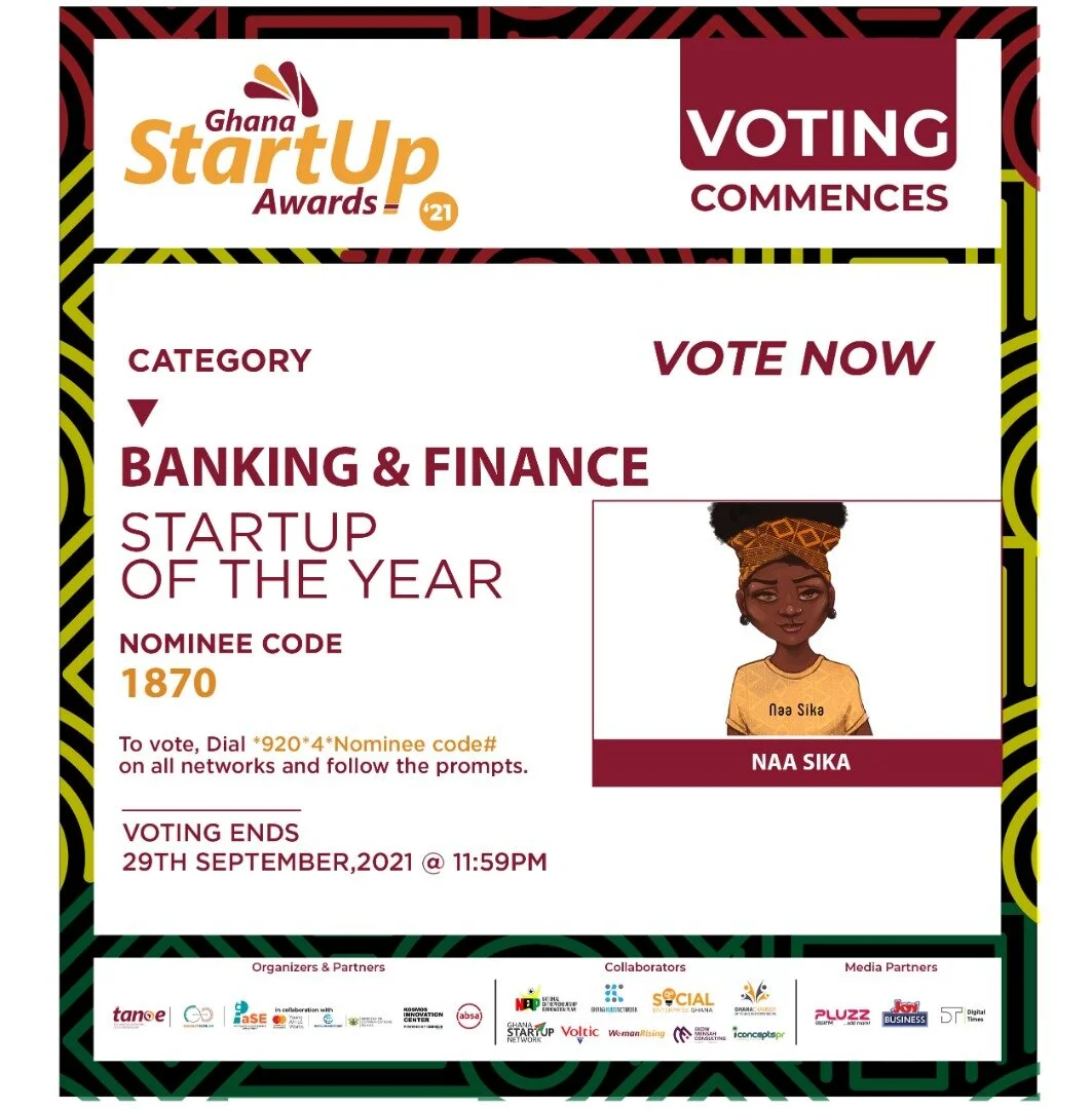 Naa Sika bags a nomination at the Ghana Startup Awards 21