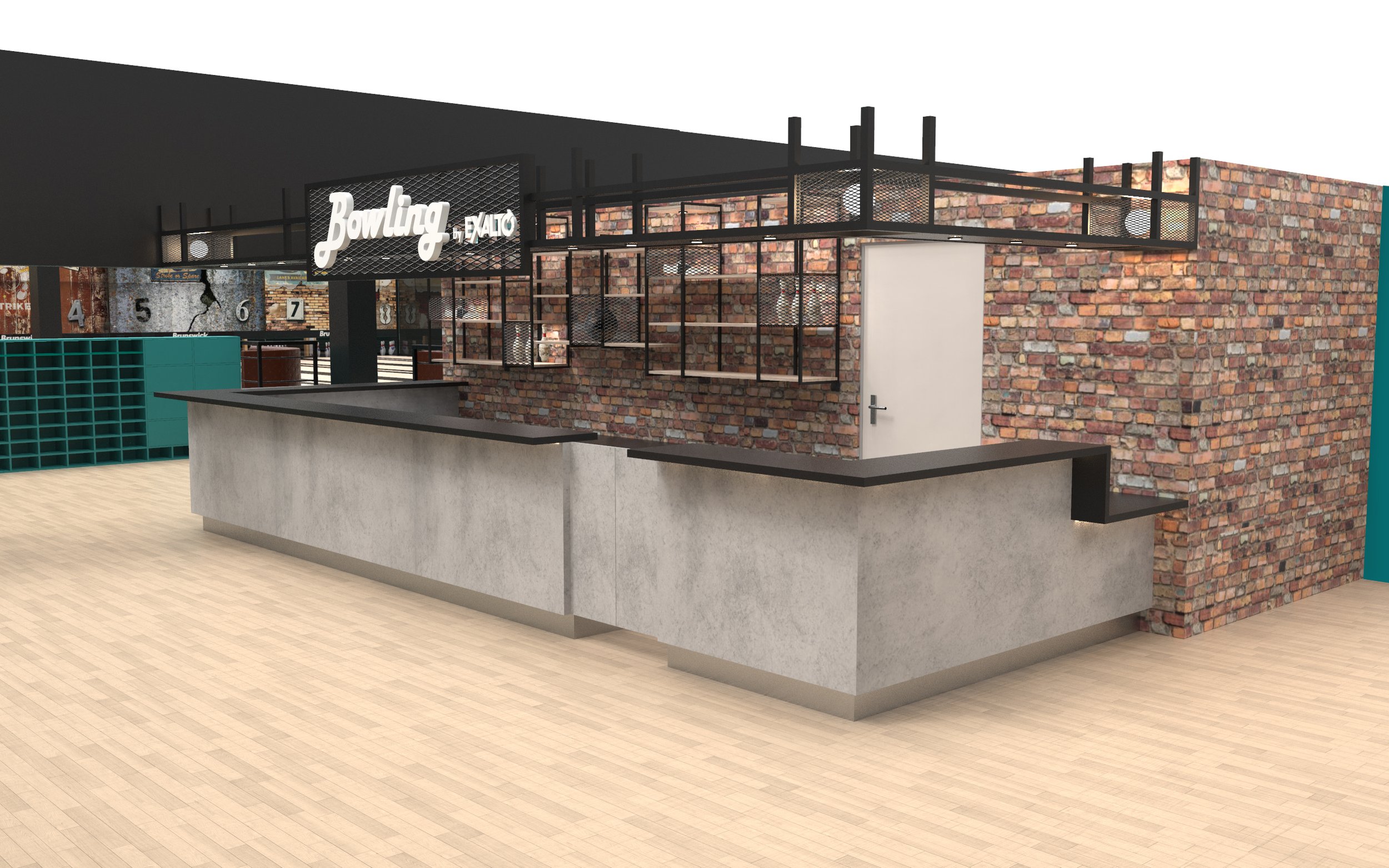 3D Comptoir bar moderne Bowling Exalto Dardilly