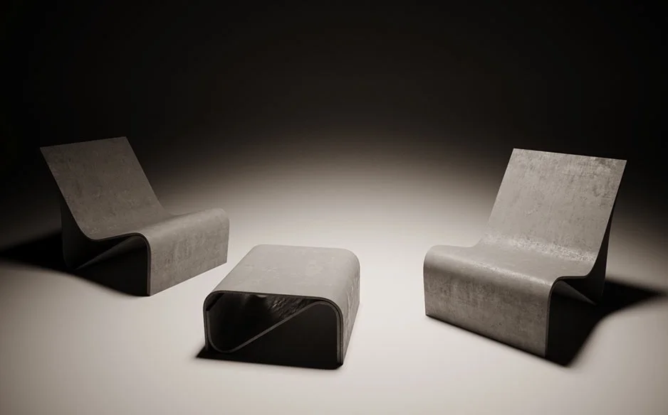 Sponeck chair and table by Julia von Sponeck