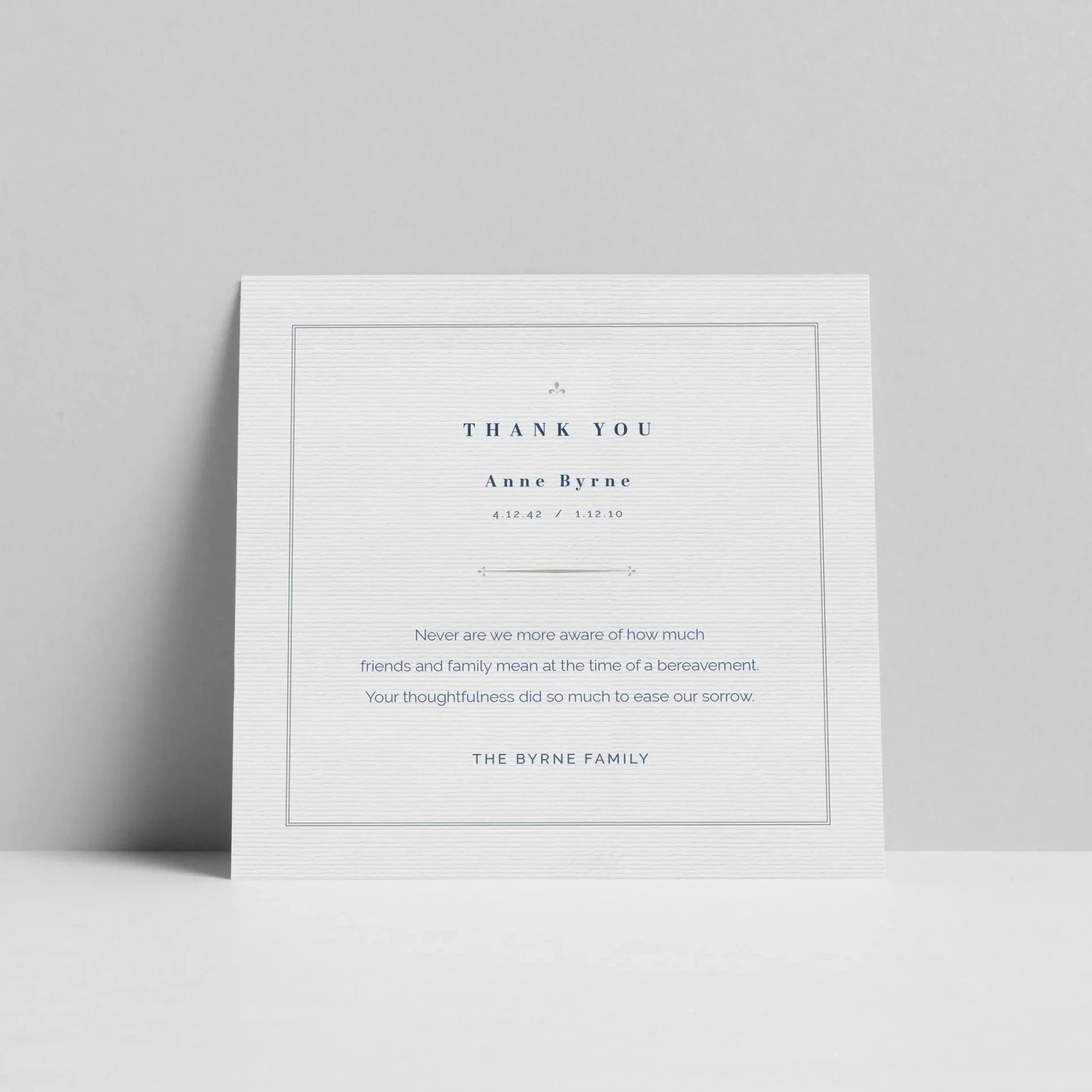 Blue Wildflower Wreath Thank You Card