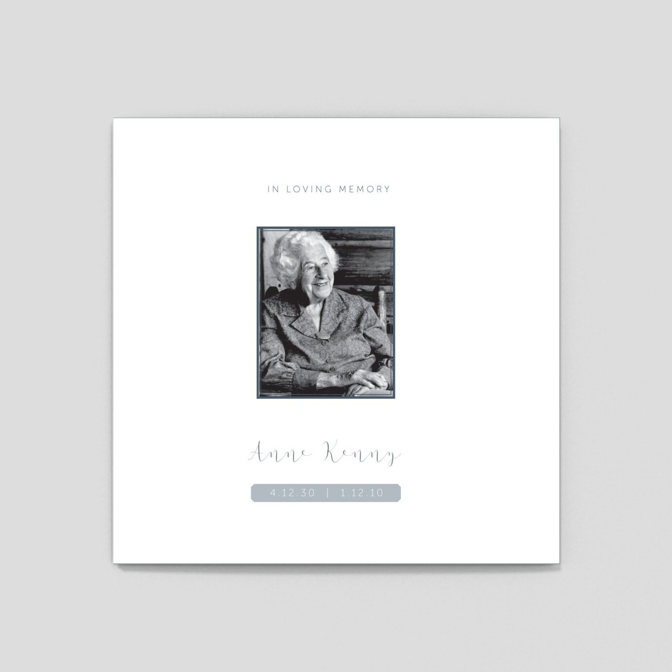 Memorial Card | Remembrance Card | Simple Black And White Design | Image 1 | Remember Me Cards | Buy Online Ireland