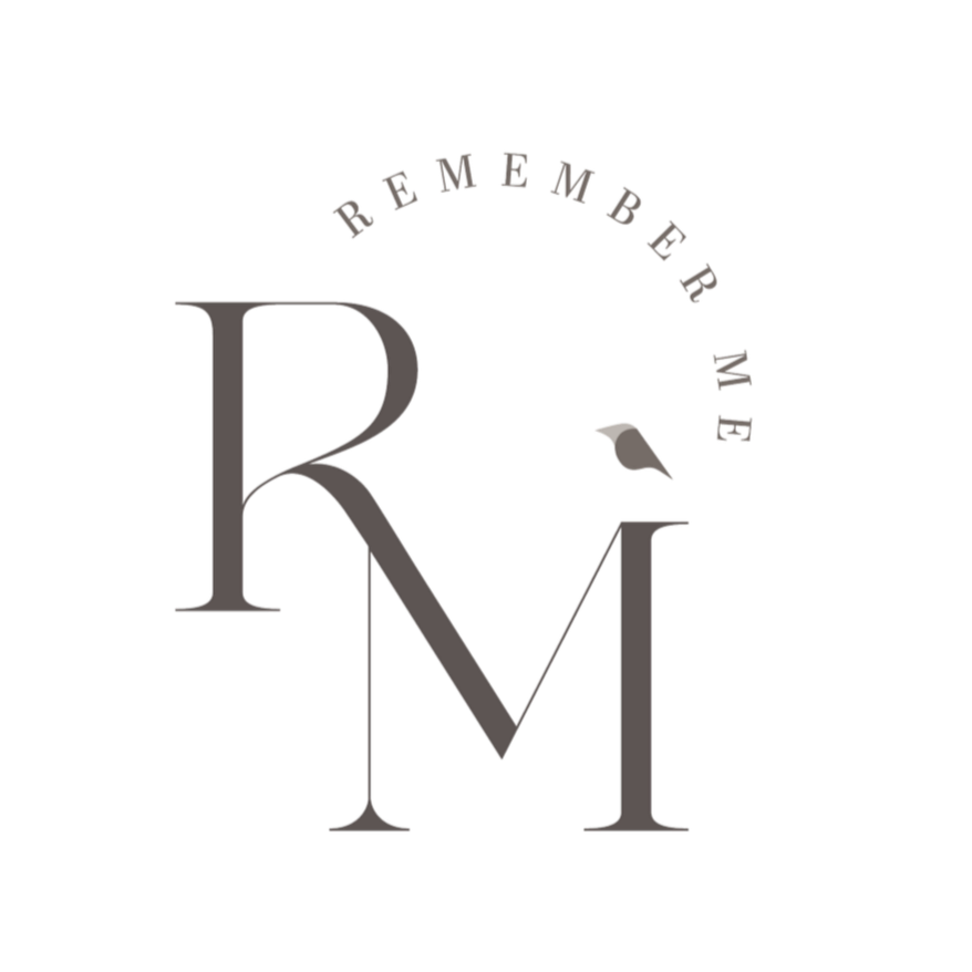 logo for independent memorial card design company - Remember Me