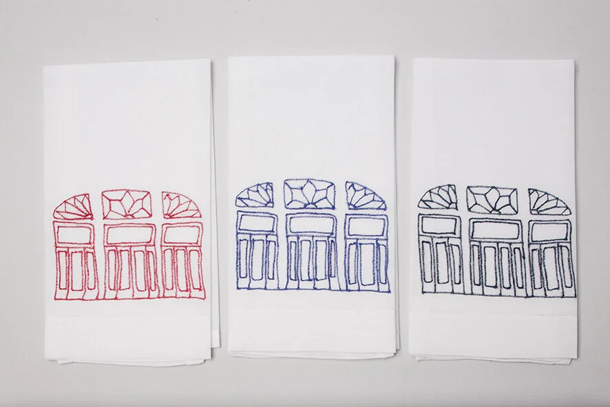 Square Old Windows Hand Towels