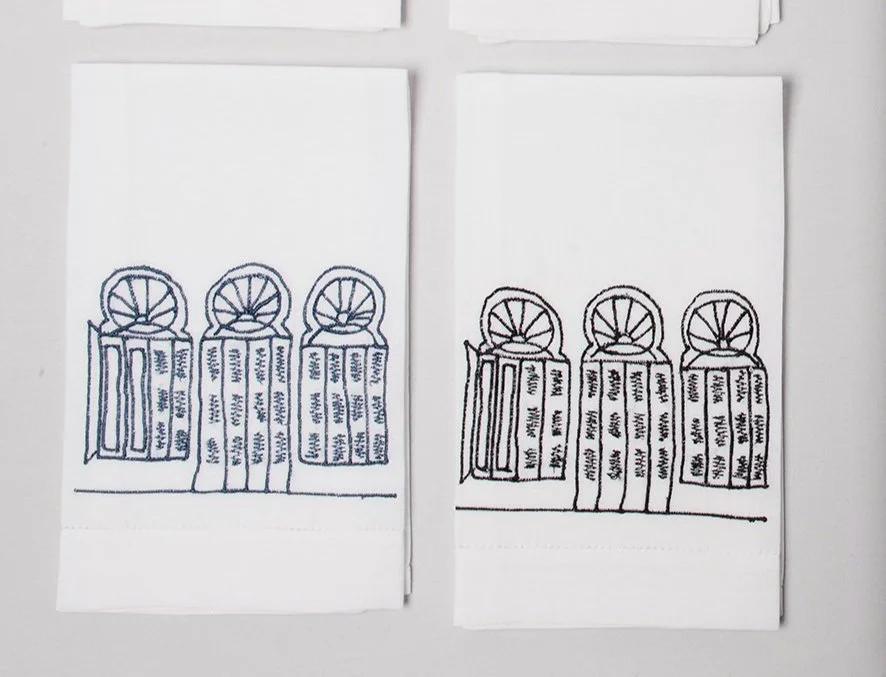 Rounded Old Windows Hand Towels