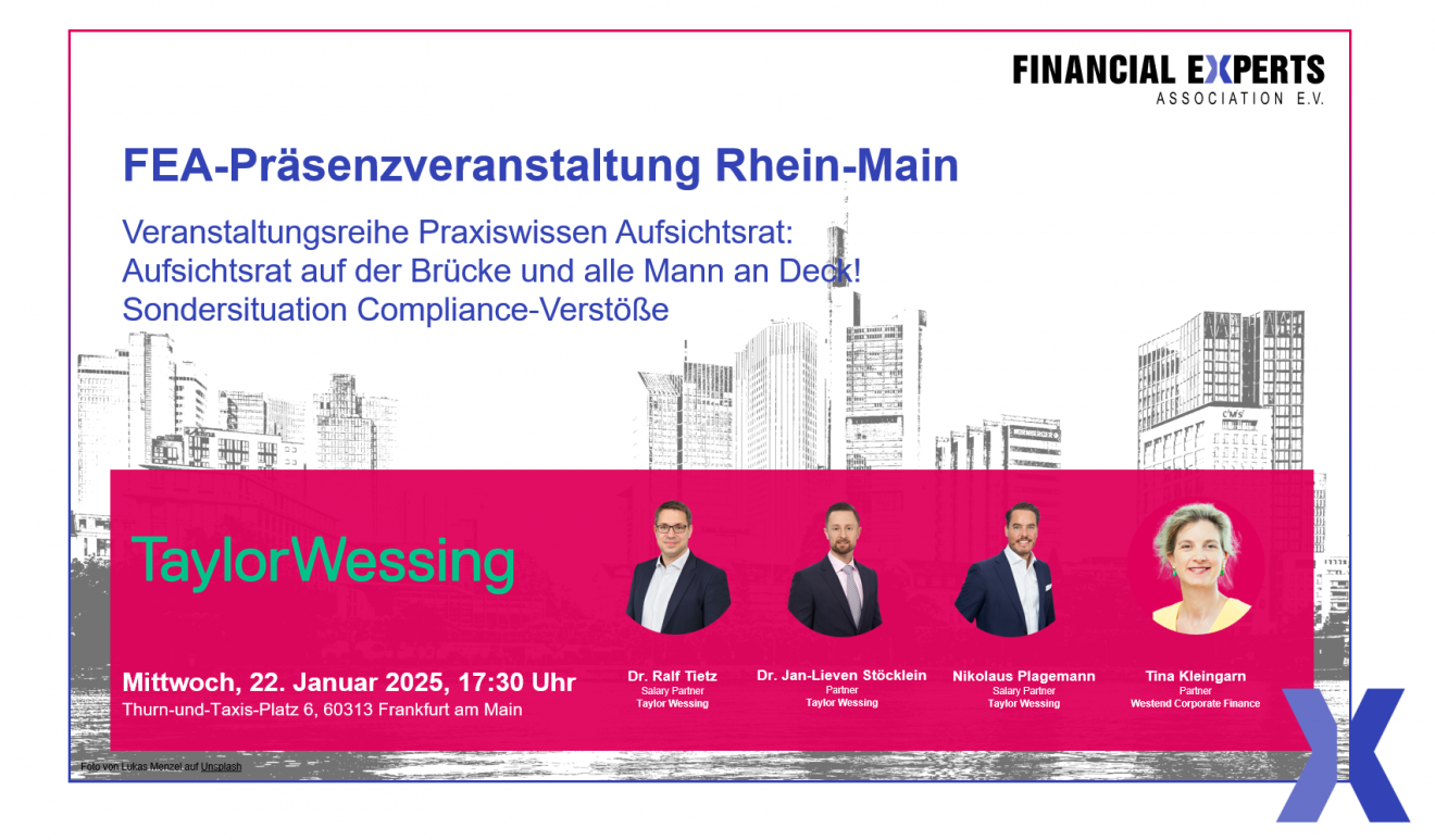 Financial Expert Association (FEA) meets Taylor Wessing | 01/2025