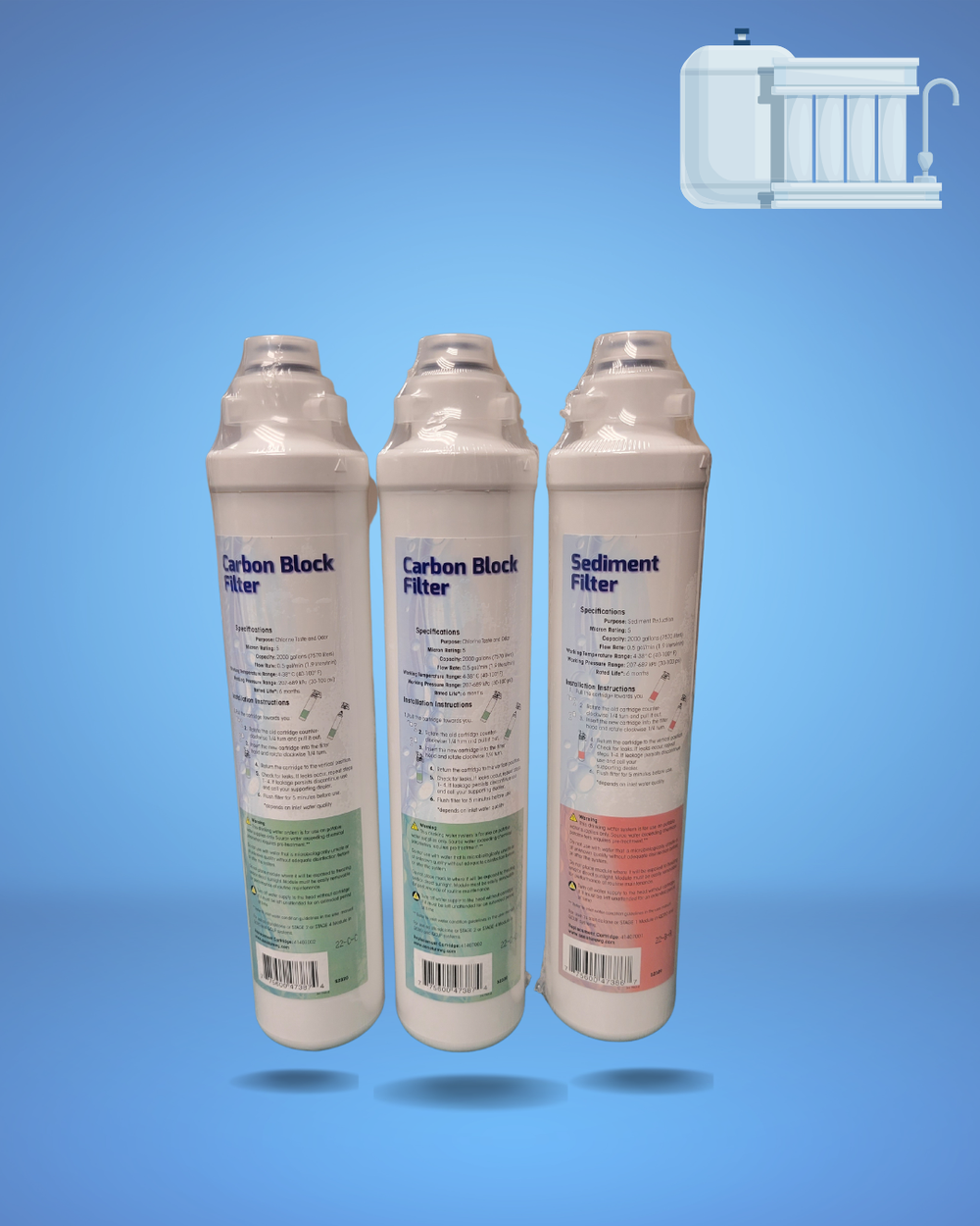 næse synet side Aqua Flo Platinum QCRO Replacement Filters (Set of 3) — WaterSmart