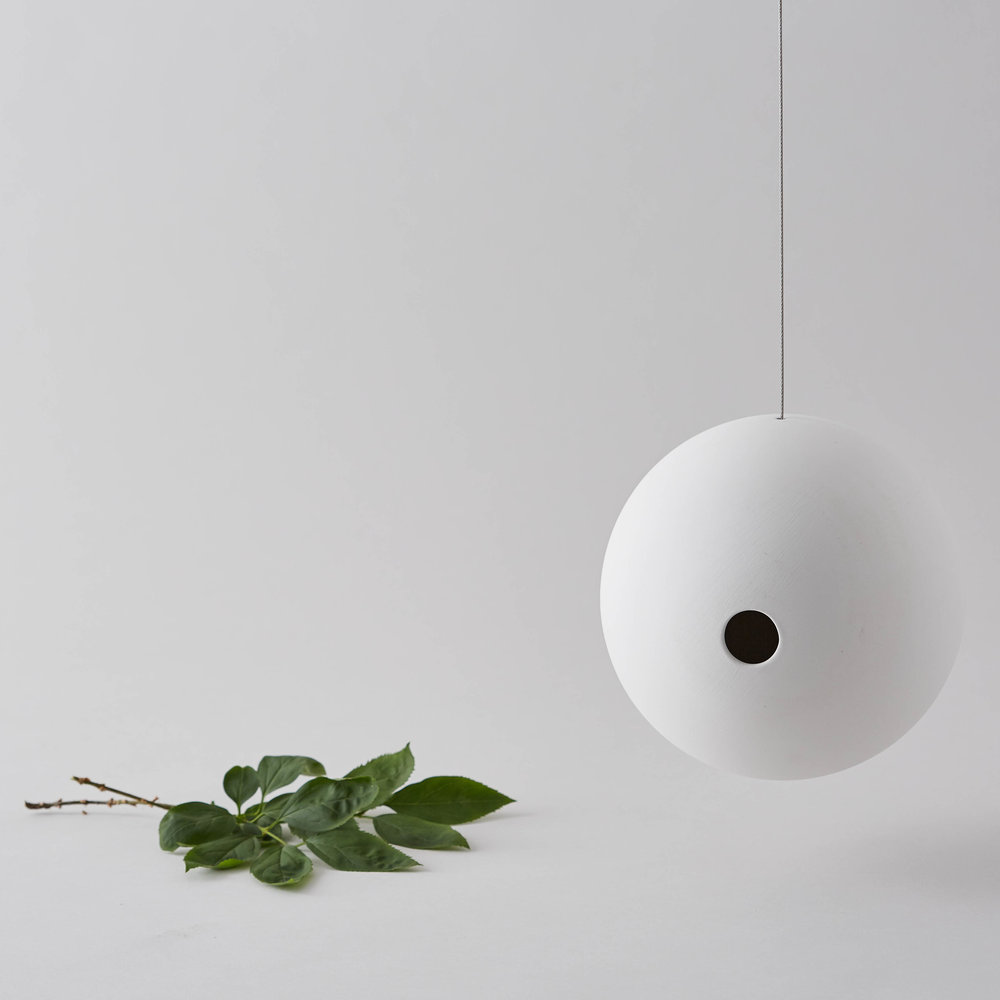 White Birdhouse Birdball