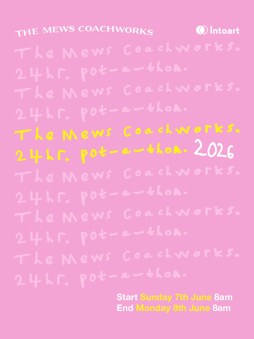 24-Hour Charity Pot-A-Thon for Intoart