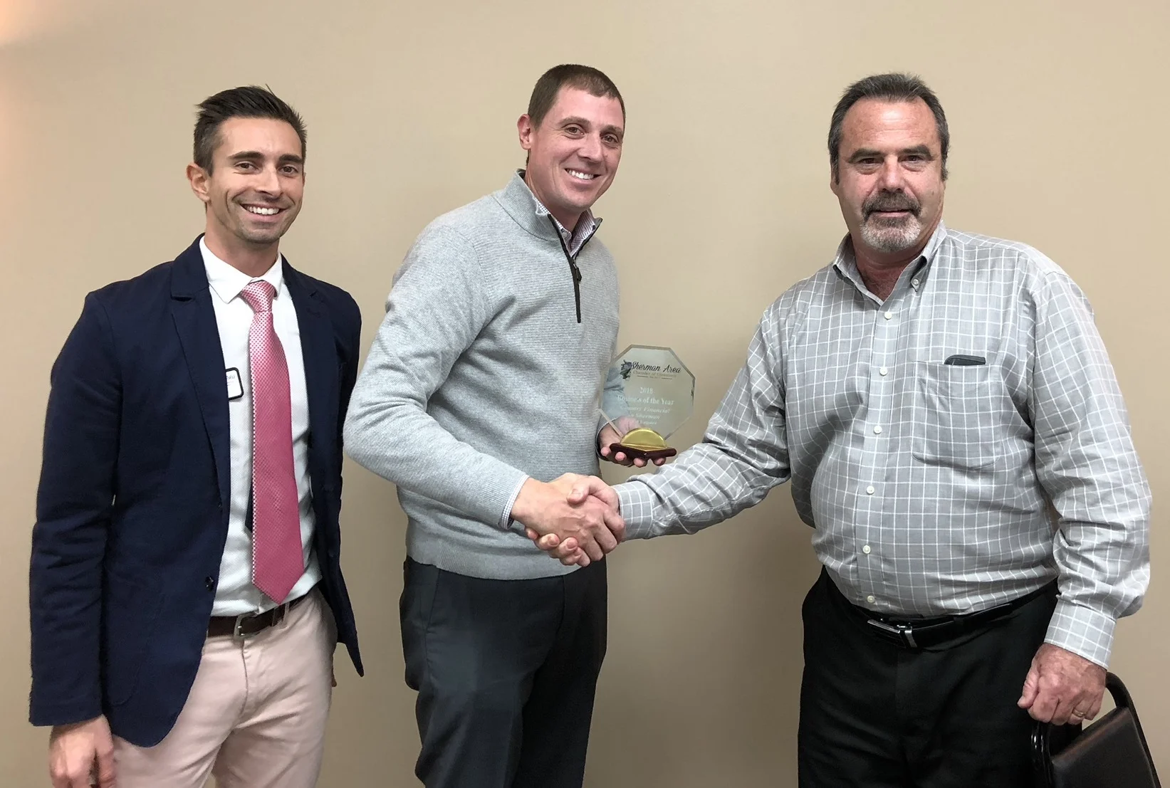 Left to Right: Sean Bull, SACC President, Ed Legner, Country Financial and Dave Stake, SACC Vice President