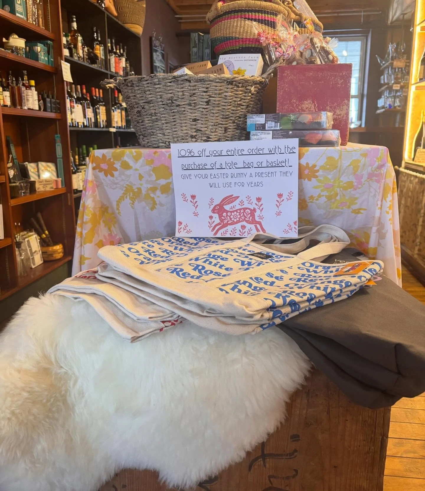 Getting ready for Easter over here. Buy any tote bag or basket and receive 10% off your entire order! We have all the treats you need ❤️❤️❤️