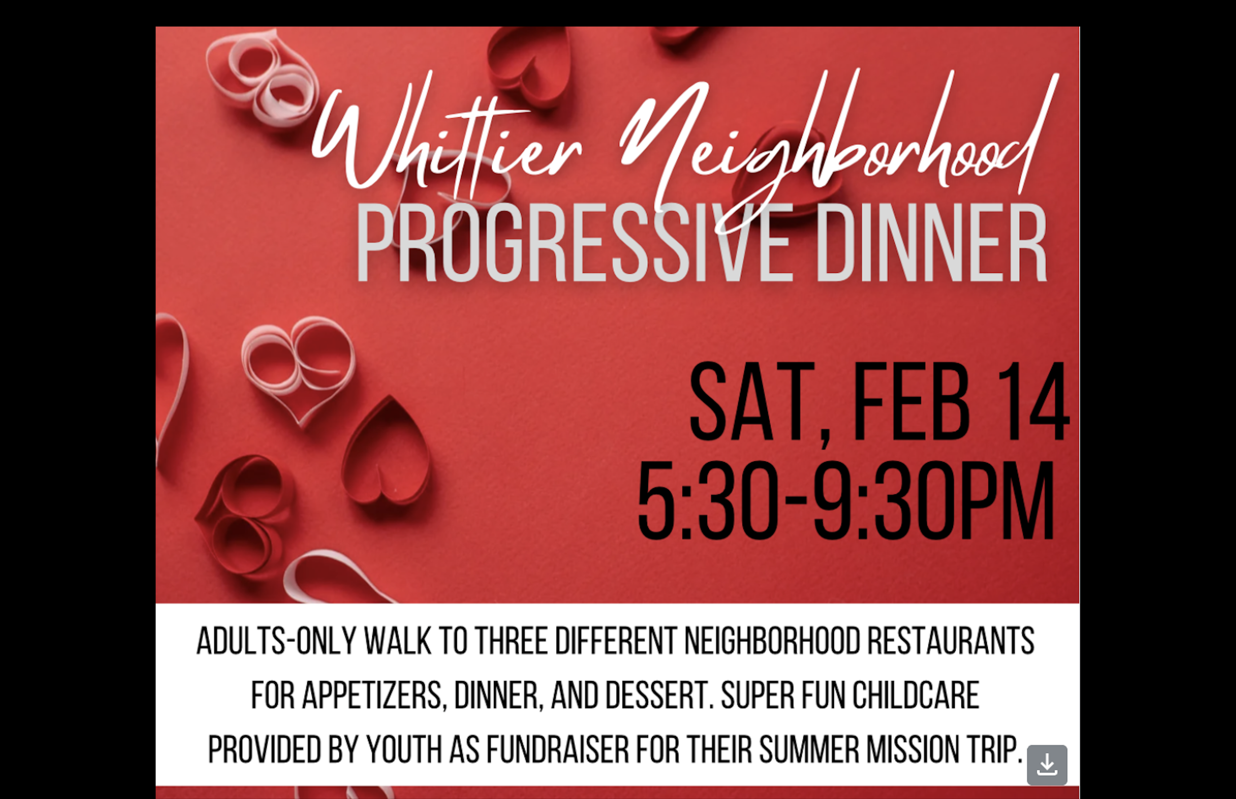 Valenties Progressive Dinner