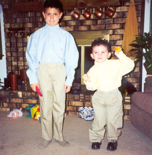 Dillon and Ryan all dressed up for a family wedding in South Bend.