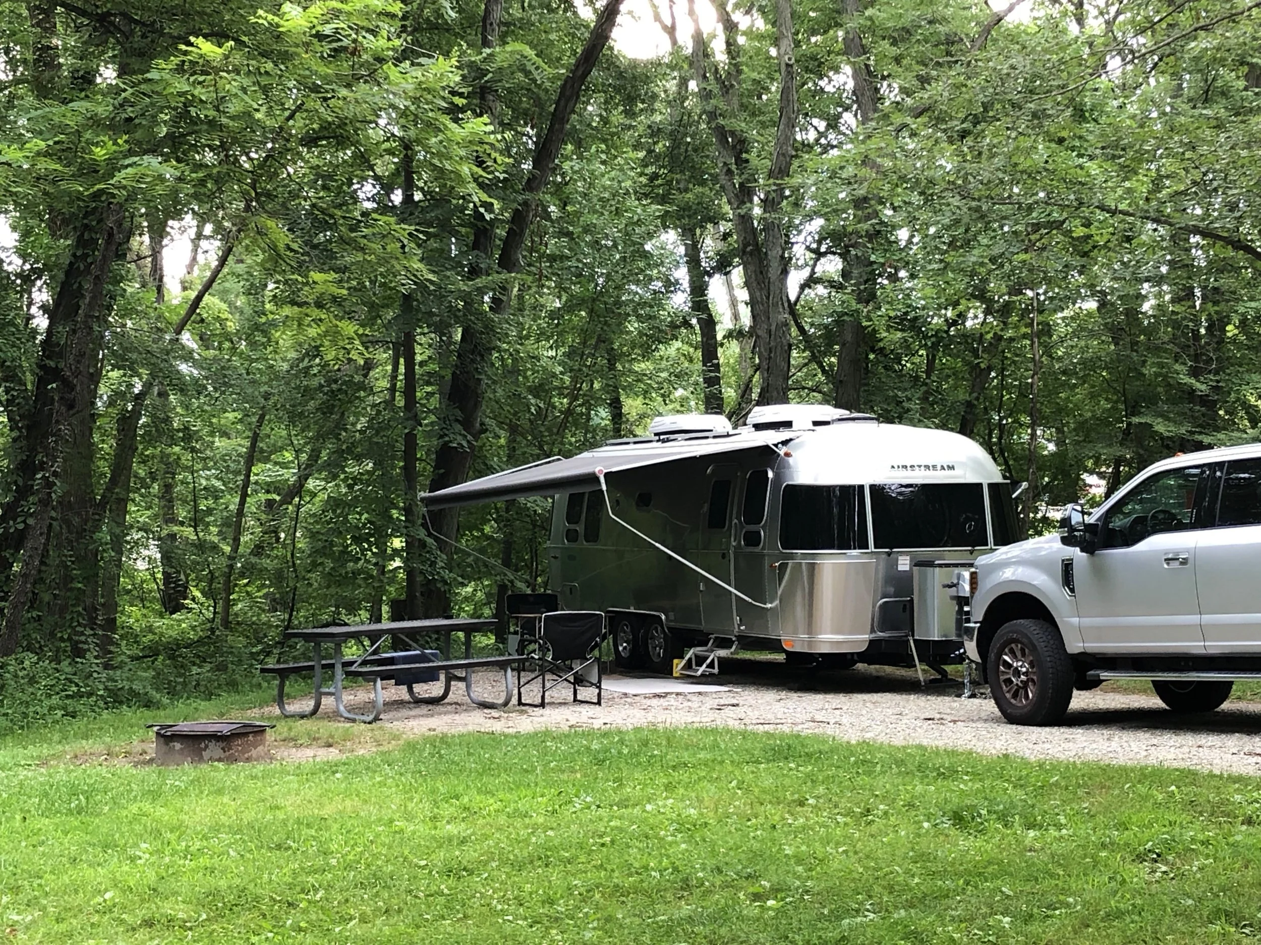 Goldie and Ol’ Blue settled in at West Overlook Campground on Coralville Lake.