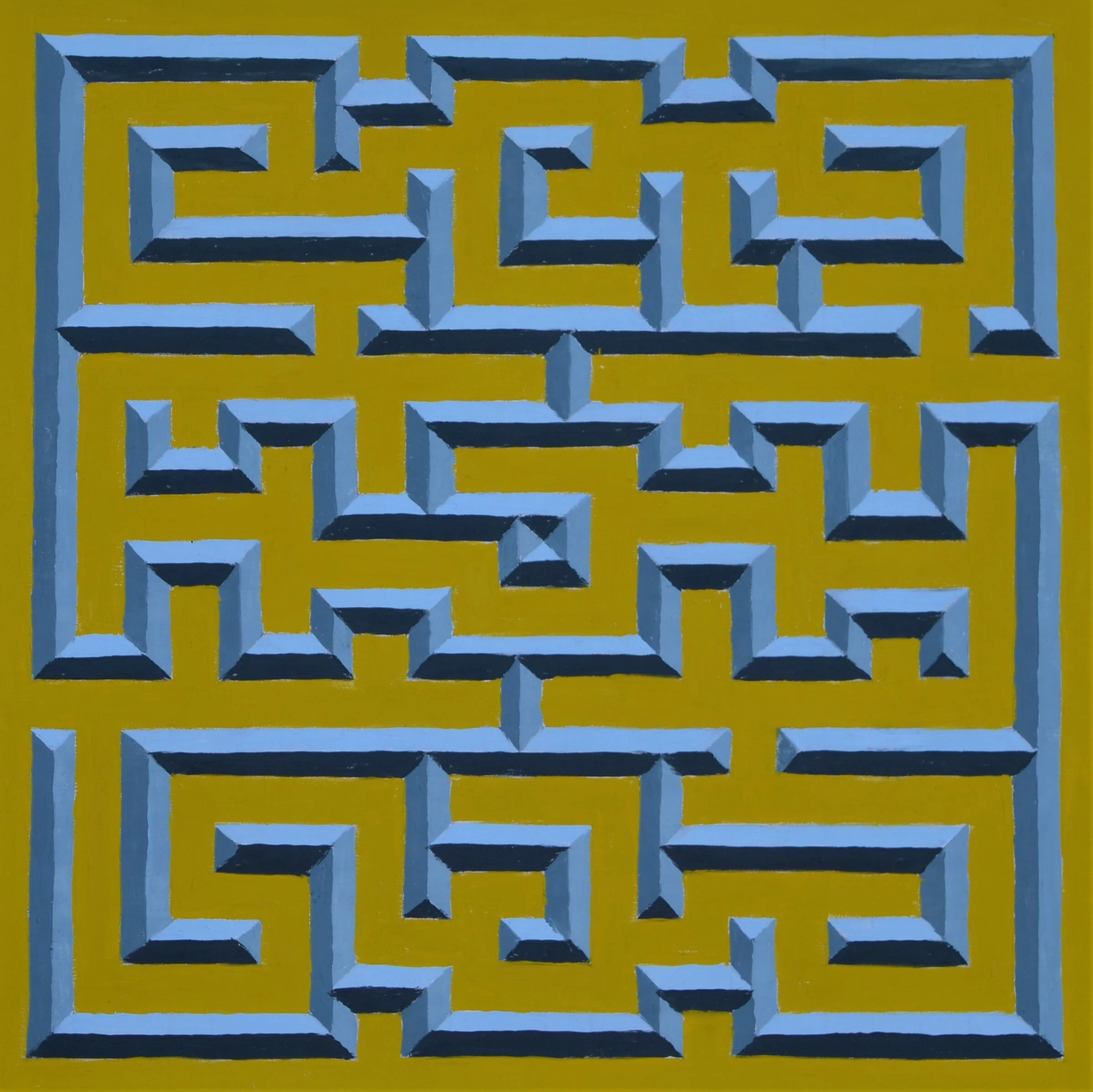 Dimensional Maze in Yellow and Blu