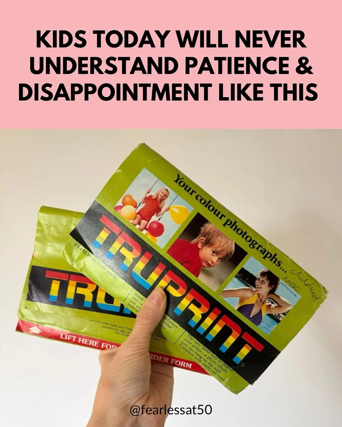 Can you imagine in today&rsquo;s world where we expect everything to happen instantly, waiting two weeks to get your photos back. Only to receive them and your heads are all cut off or they are blurred with a sticker over the top. 

#nostalgia #throw