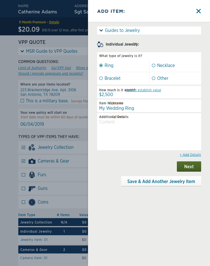 USAA Insurance  App — Joshua Miron