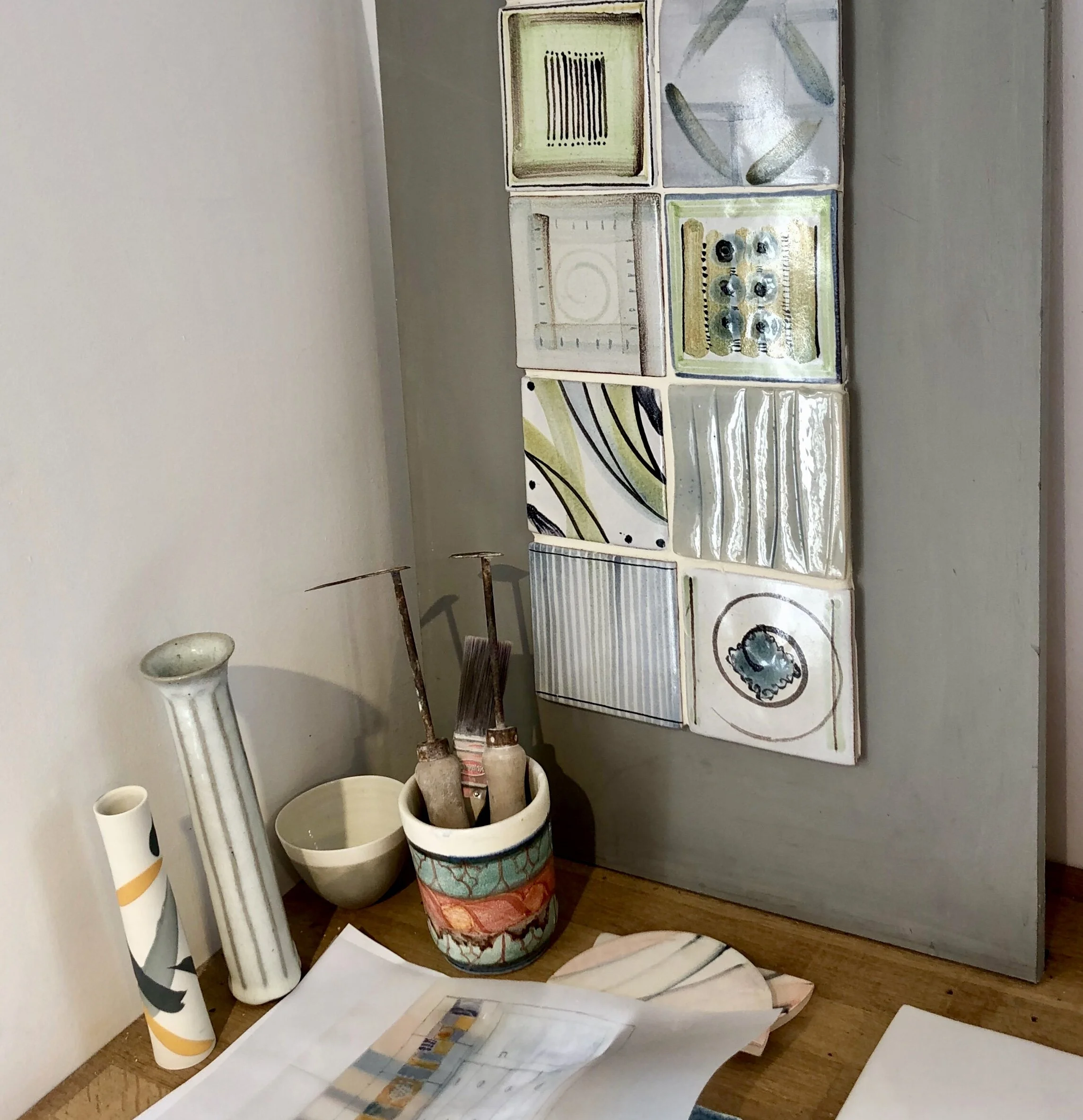 Hand made tiles by Caroline Egleston, Piccolpasso