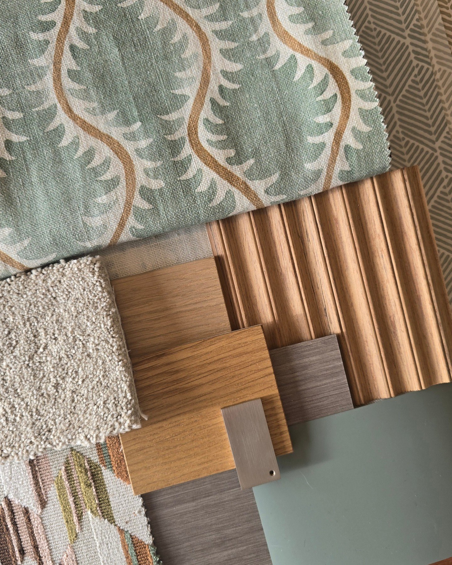 The design process often begins with a core colour palette and  complimentary materials, whether that&rsquo;s the hard or soft finishes for the room. 

Here we have added textured wood to add interest, a bespoke finish that will be incorporated into 