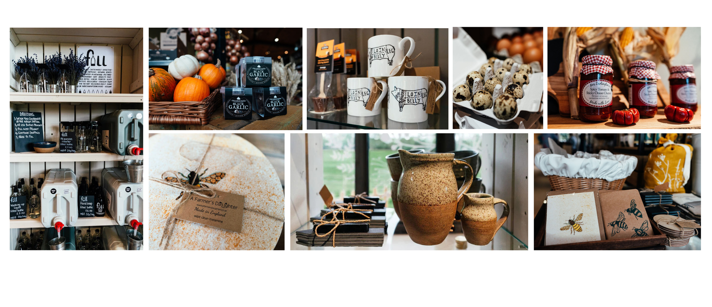 Fill brand station display, gift and food ideas on display