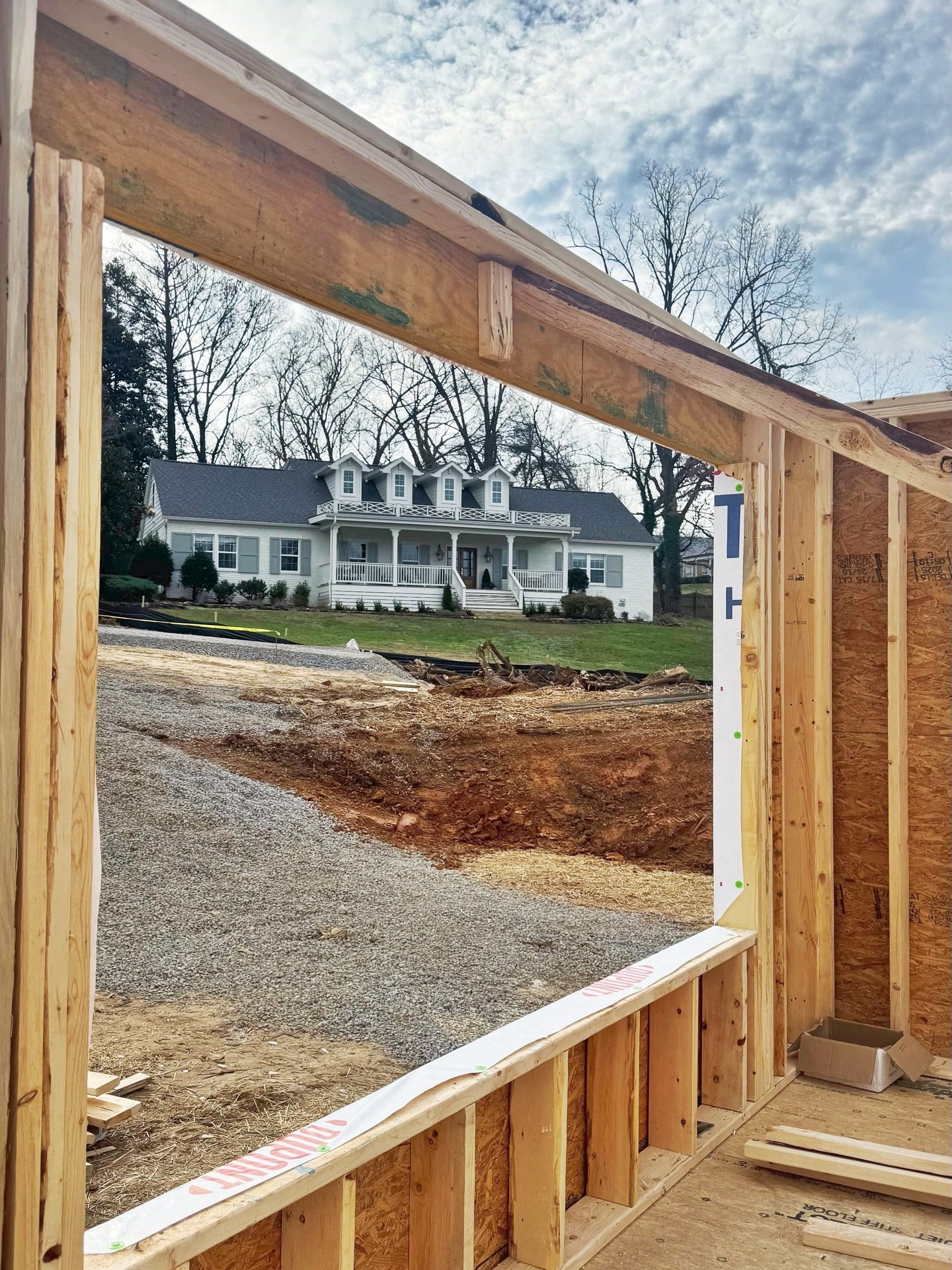 We are officially framing our 2026 Parade House (right next to our 2024 Parade House). The sweet family from our 2024 parade house is having their sweet parents build our 2026 parade house next door! #newconstruction #paradeofhomes #interiordesign #r