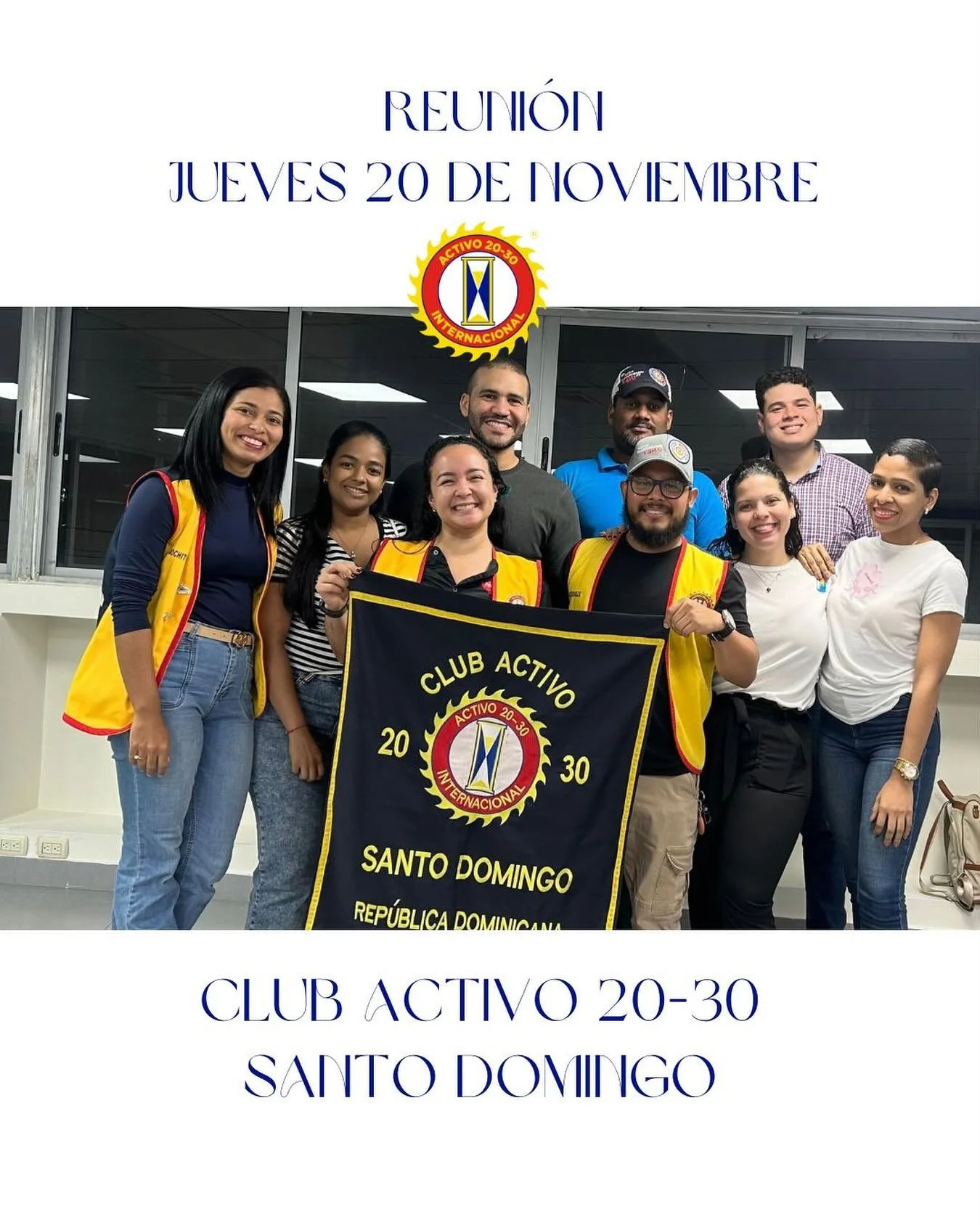 ✨ Reuni&oacute;n del Club Activo 20-30 de Santo Domingo ✨

El pasado jueves 21 de noviembre celebramos una nueva reuni&oacute;n en nuestro Club Activo 20-30 de Santo Domingo, un espacio donde fortalecemos la amistad, planificamos nuestras pr&oacute;x