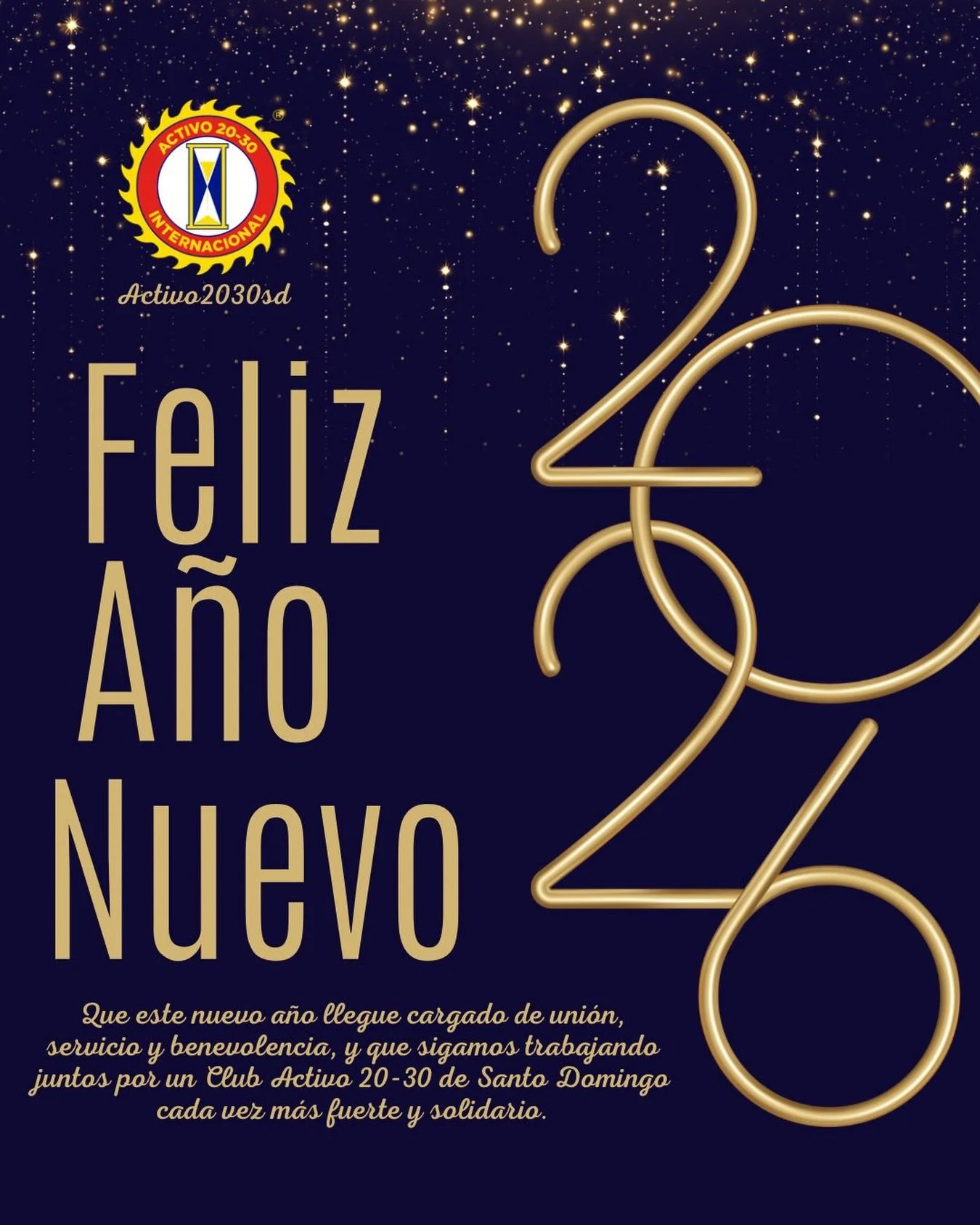 Al despedir este a&ntilde;o, agradecemos cada esfuerzo, cada proyecto y cada gesto de servicio que fortaleci&oacute; al Club Activo 20-30 de Santo Domingo. Que el nuevo a&ntilde;o nos encuentre m&aacute;s unidos, con renovado compromiso y el mismo es