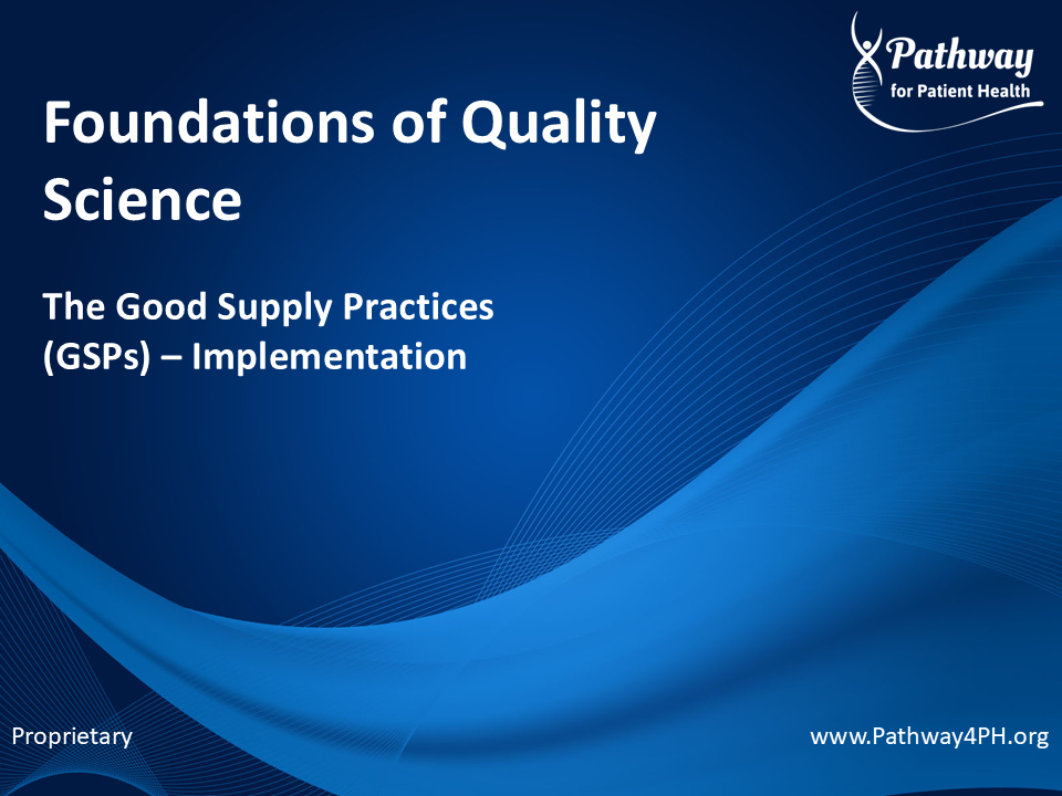 F06 - The Good Supply Practices - Implementation