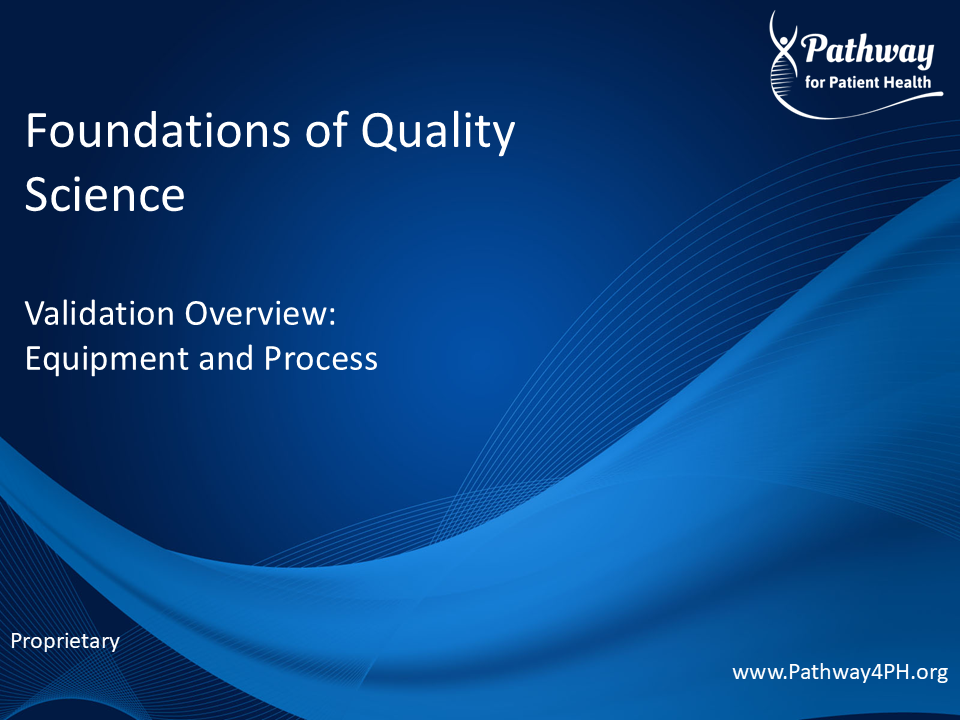 F15a - Validation Overview: Equipment and Process