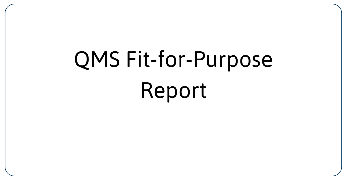 QMS Fit-for-Purpose Report