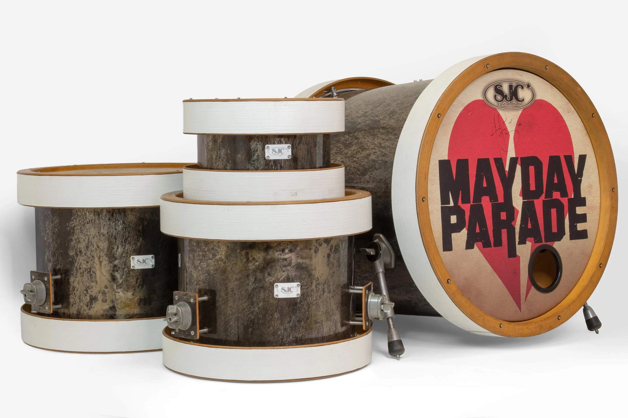 Drum Kit with Mayday Parade branding