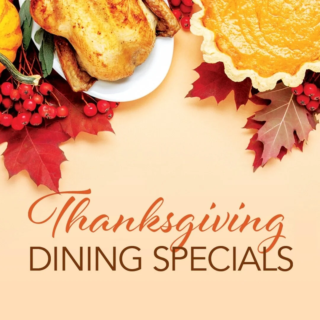 This Thanksgiving, gobble &lsquo;til you wobble with our delicious Thanksgiving specials! 🍗😋 ⁠
⁠
Join us at Terrace Cafe for traditional Thanksgiving favorites, Cajun Stuffed Pork Loin and Pumpkin Cheesecake. ⁠
⁠
See the full menu by visiting the l