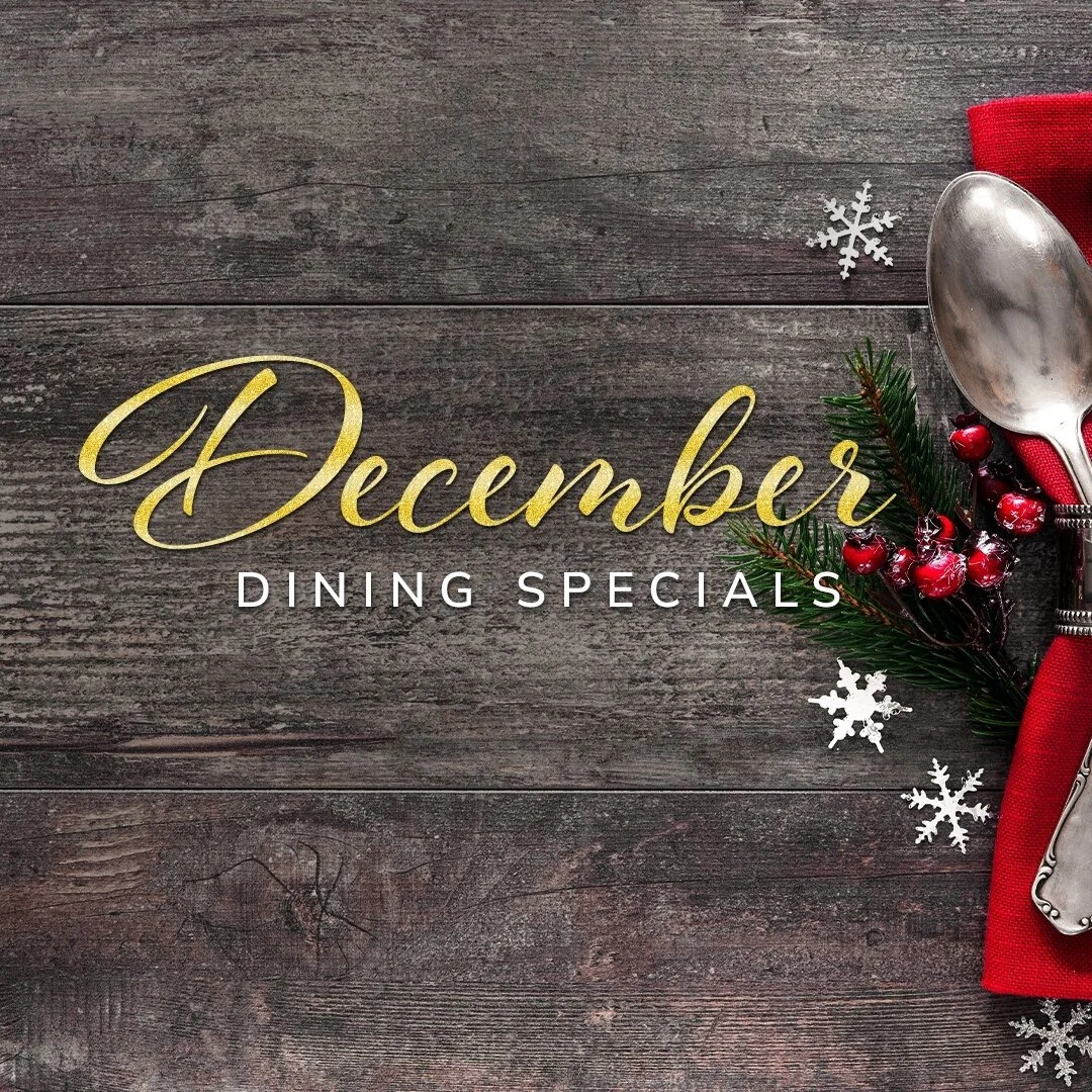 'Tis the season to eat well! ❄️ 🎄 Join us all month long for December dining specials. Including special Christmas and New Year's dining menus. Plus, Spiked Eggnog and Peppermint Martini specials! 🍸⁠
⁠
View all the specials on our website. Link in 