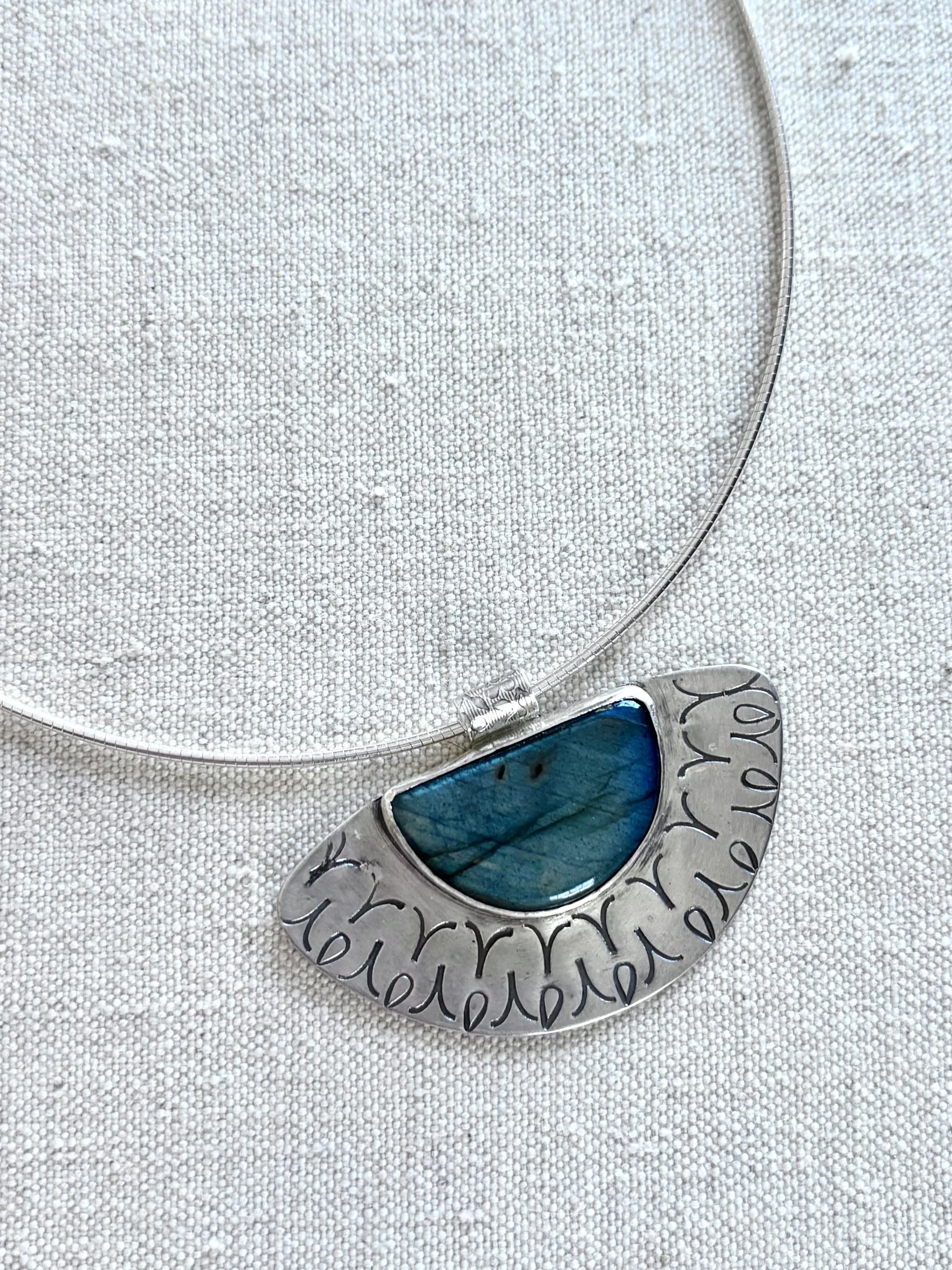 Half-Circle Labradoraite Necklace