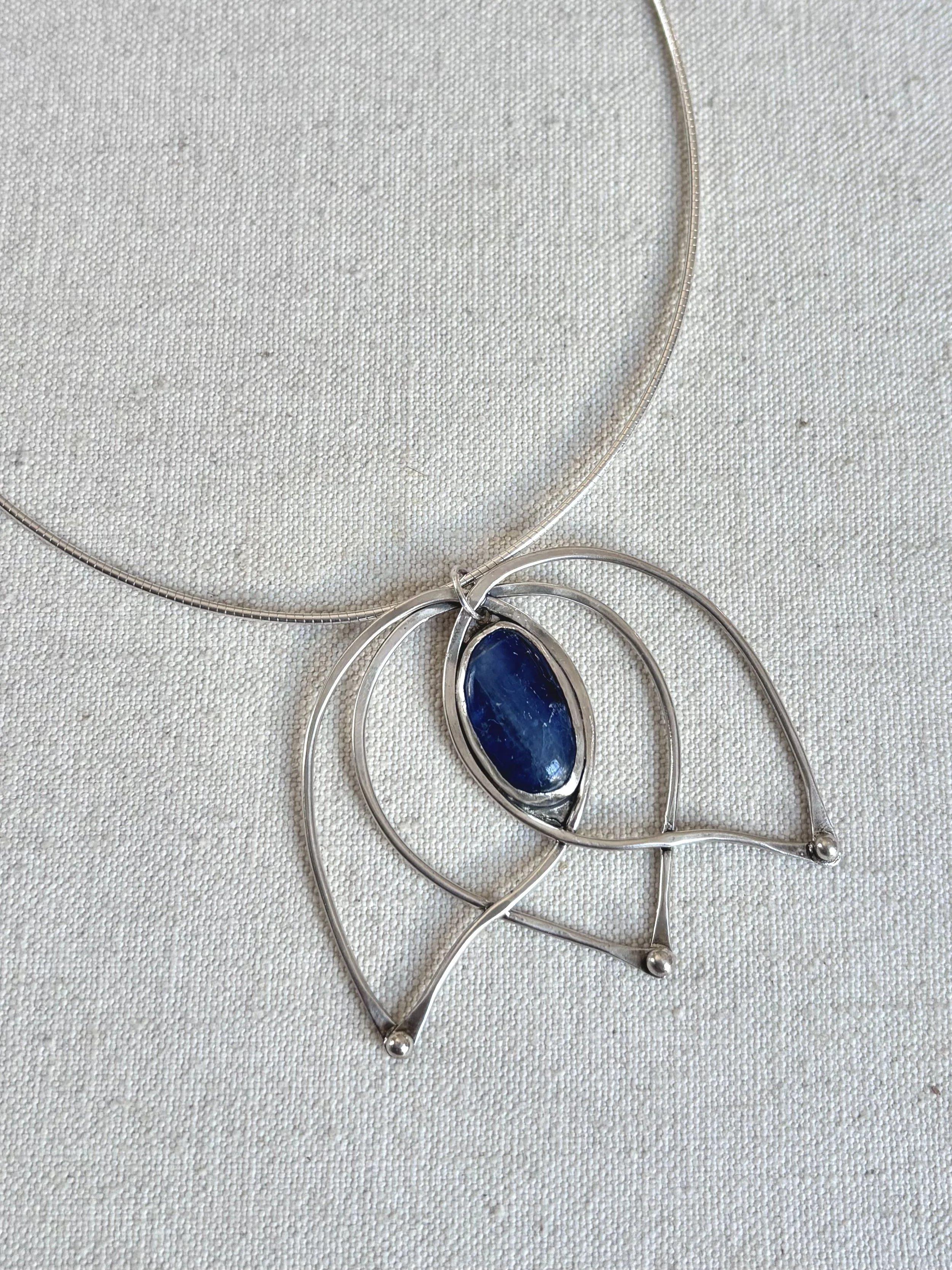 Reverse Lotus w/ Kyanite Necklace