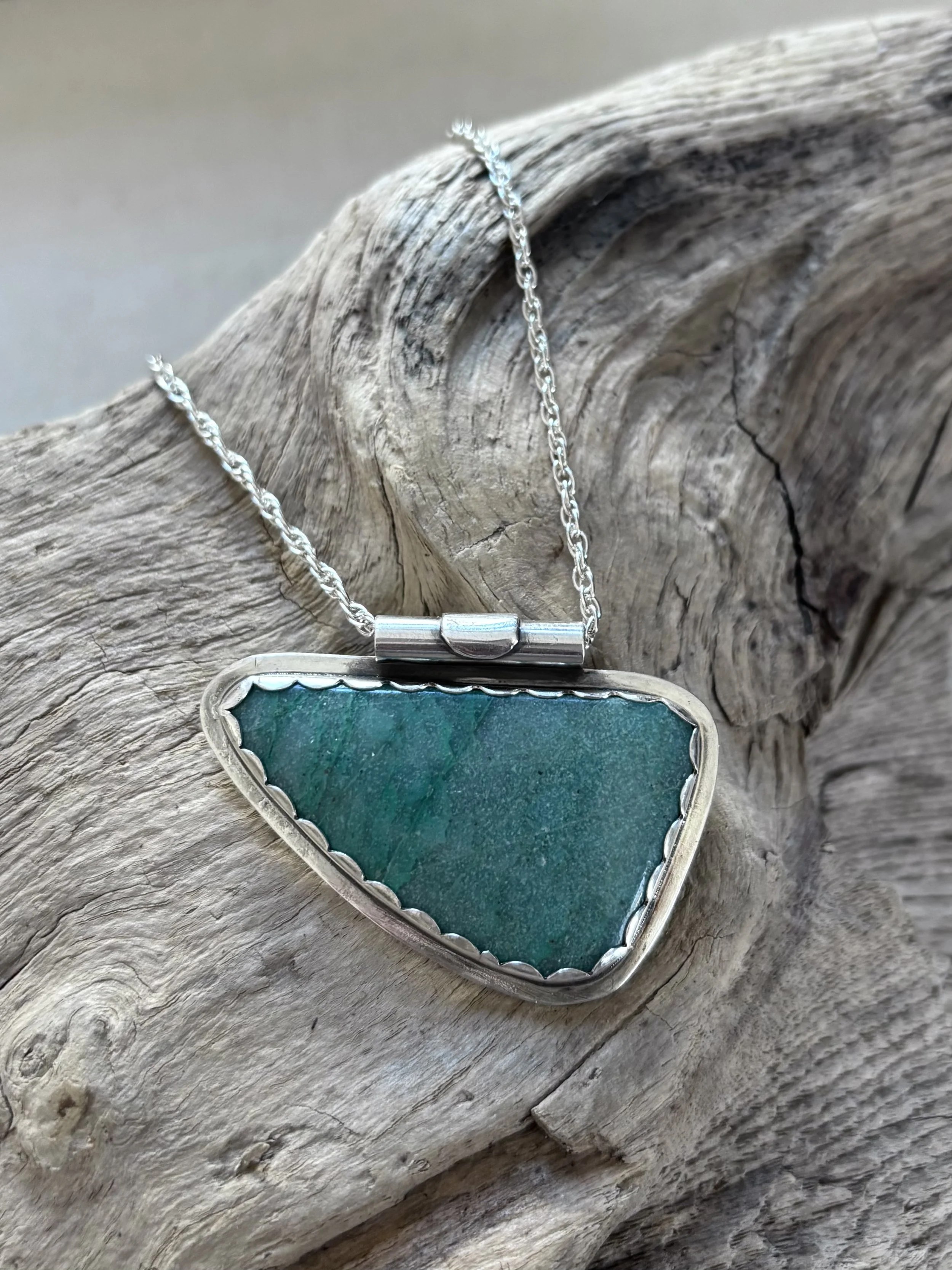 Chrysocolla Triangle Necklace