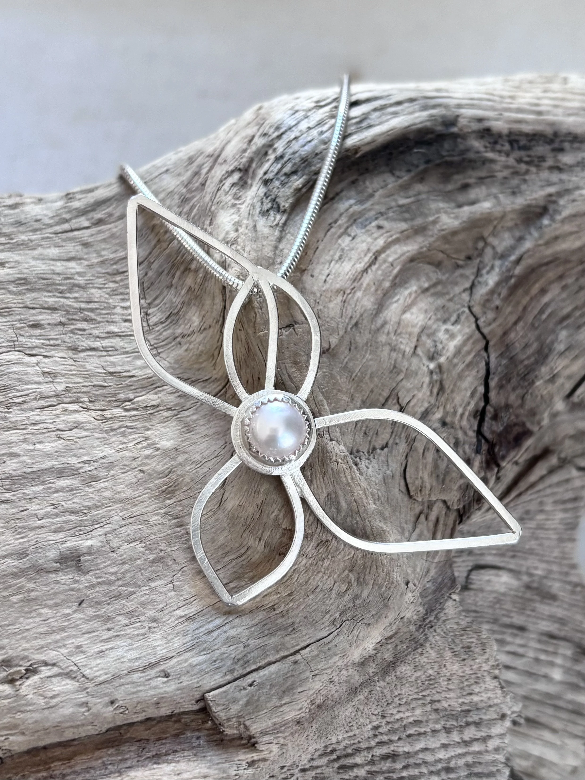 Missing Petals w/ Fresh Water Pearl Necklace