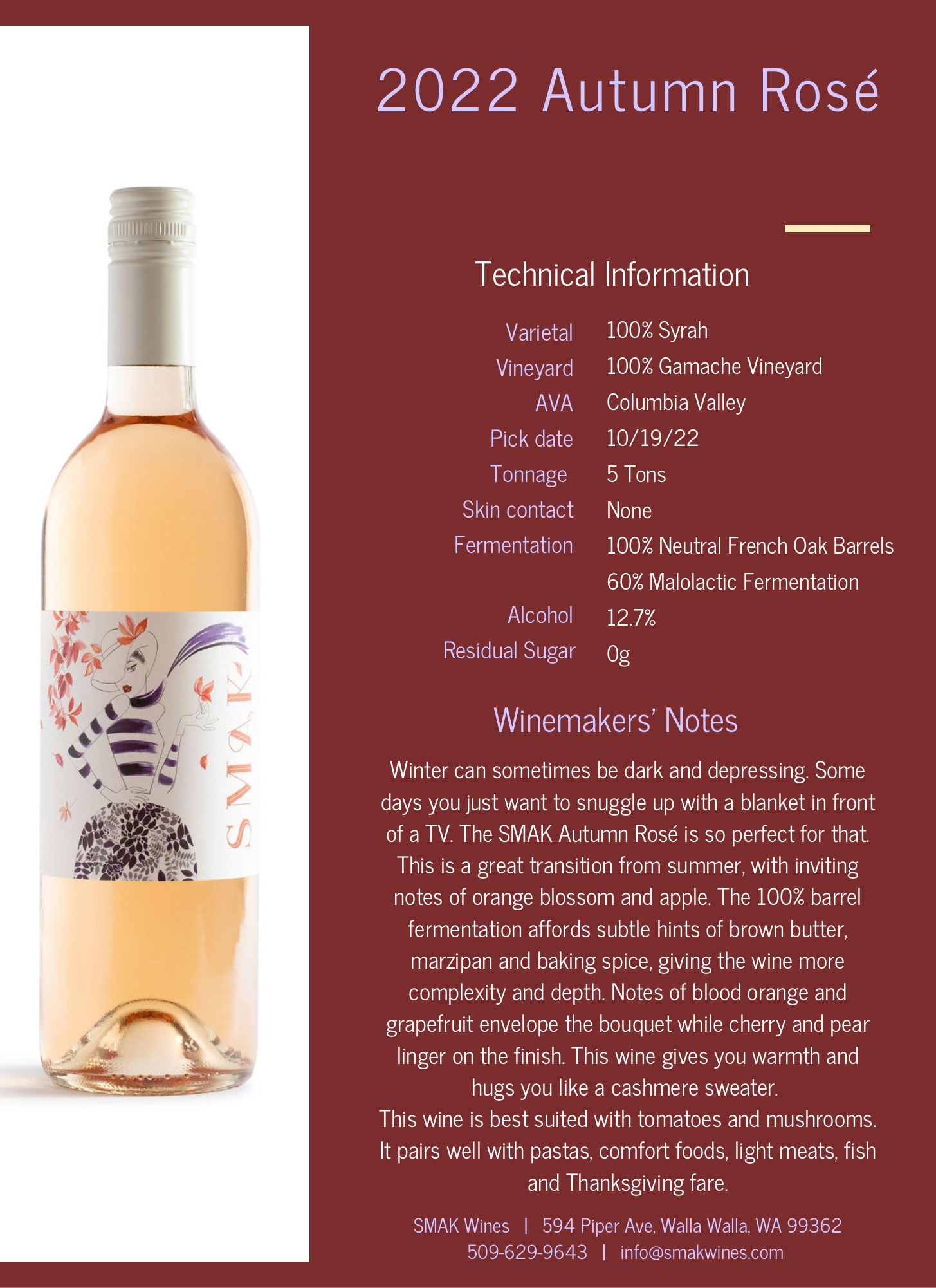 Tech Sheets 2022 — Smak Wines